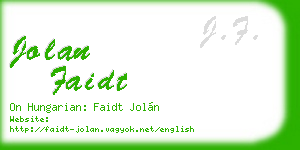 jolan faidt business card